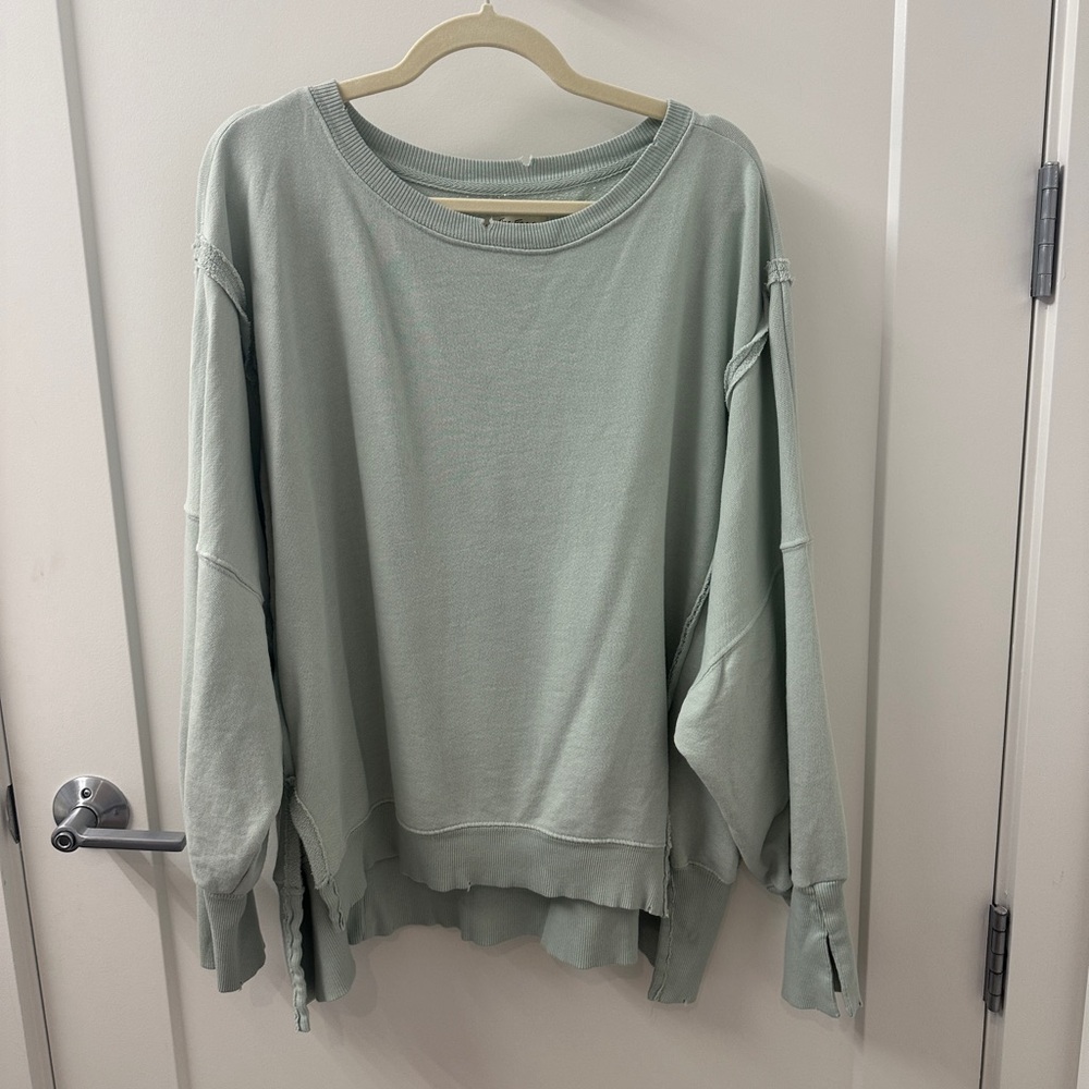 Free People We The Free Camden Sweatshirt Mint Green - Picture 2 of 5